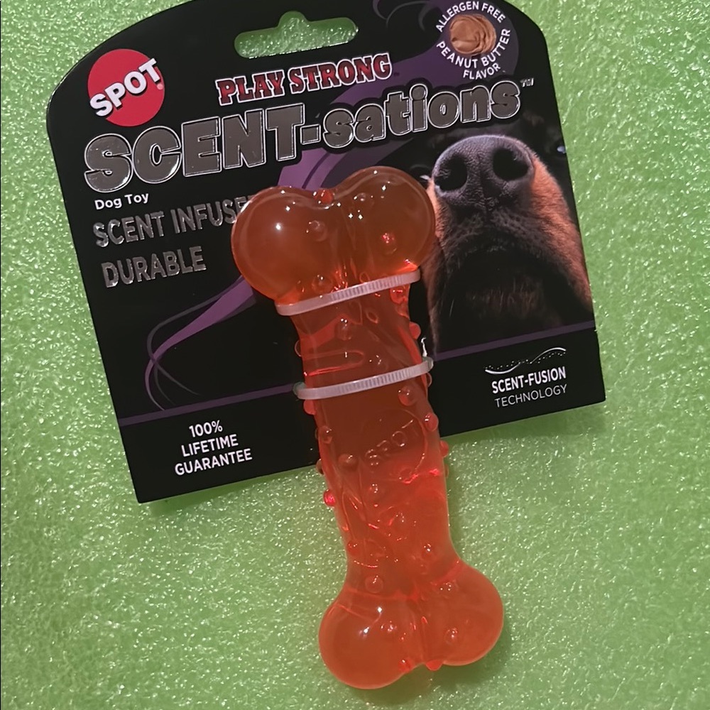 PlayStrong Scent-sations 5“ Bone Peanut Butter scent infused Dog Toy